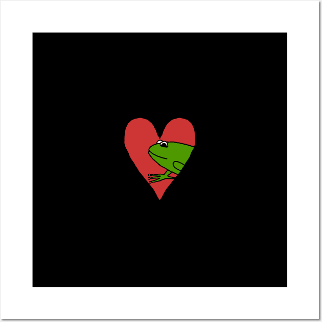 I Love Frogs My Small Valentine Frog Wall Art by ellenhenryart